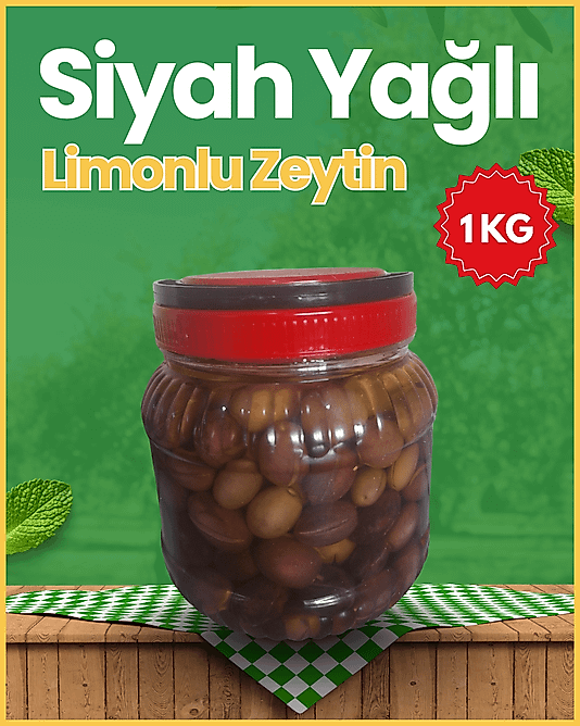 Yağlı Limonlu siyah zeytin 1000 gr
