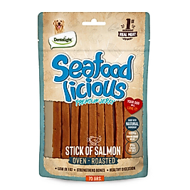 Dentalight Licious Somon Çubuklu Kurutulmuş Köpek Ödülü  70g