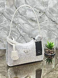 PRADA WİTH CRYSTALS MİNİ BAG / Beyaz