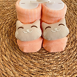 Kedicik Figürlü Bebek Patik Çorap
