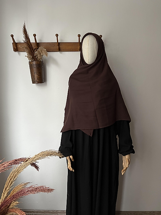 Koyu Kahve Müslin Eşarp 120 Cm