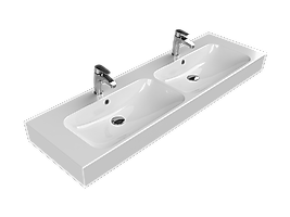 TURKUAZ Etajerli Lavabo, Pinto, 150x47 cm (Çift Hazneli)
