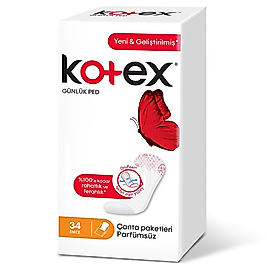 Kotex Light Days İnce Günlük Ped 34 Adet Parfümsüz