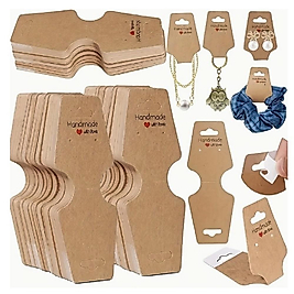 ( 50 X ADET ) 1 PAKET EL YAPIMI KRAFT TAKI GÖSTERİM KARTLARI KENDİNDEN YAPIŞKANLI PERAKENDE AMBALAJ 12 x 4.5CM