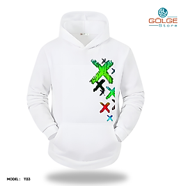 Modern X Görselli Slimfit Kapüşönlu Hoodie Erkek kadın Sweatshirt