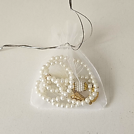 Beyaz Tül Keseli Tesbih