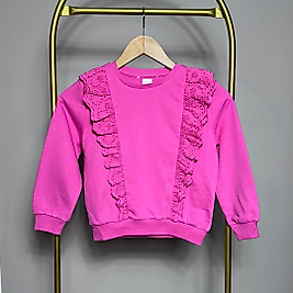 Fırfır Detaylı Kız Çocuk Sweat