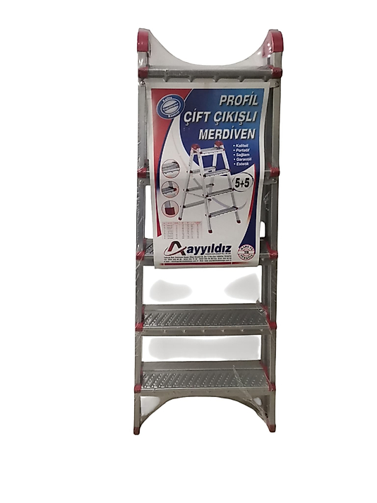 MERDİVEN ÇİFT ÇIKIŞLI PROFİL MERDİVEN 5 + 5  BASAMAK