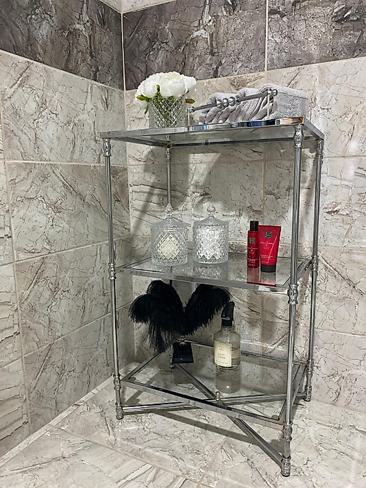 PARLAK KROM TORNALI ÜNİTE ŞEFFAF CAM