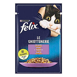 Felix Kuzu Etli Pouch Yetişkin Kedi Yaş Mama Konserve 85 Gr.