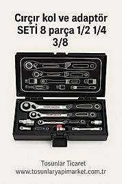Brio Cırcır Kol Ve Adaptör Seti 8 Parça 1/2 - 1/4 - 3/8