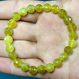 Sarı Safir Taşı Fasetli 8mm Bileklik