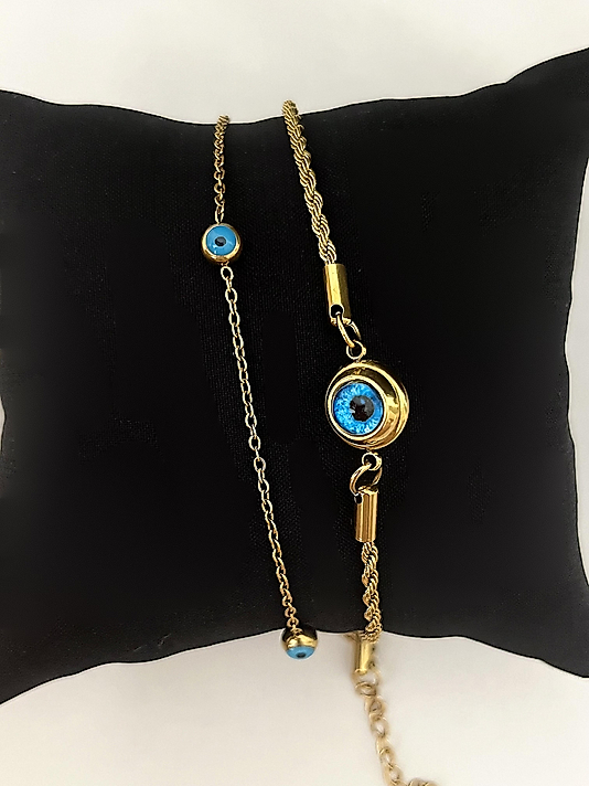 Çelik 2’li Nazar Boncuklu Bileklik