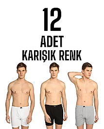 Gümüş Erkek Likra Paçalı Külot Karışık 12 Li Paket