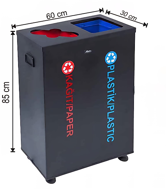 GERİ DÖNÜŞÜM GRUBU 2'Lİ BOYALI İÇ KOVALI (ÖZEL KAPAKLI) ( KDV DAHİL )