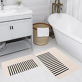 Rovigo Home Dijital Baskı Yıkanabilir Kaymaz 2 li Banyo Takımı