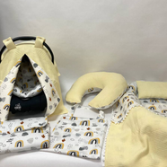 Sarı/Bulut Desenli 7'li babynest set