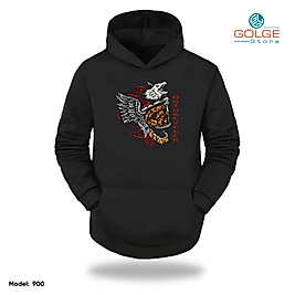 Motorcu Model Slimfit Kapüşönlu Hoodie Erkek kadın Sweatshirt