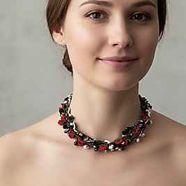 EL ÖRGÜSÜ DOĞAL TAŞLI KOLYE