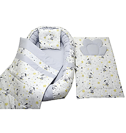 Berababy Babynest Alt Açma Minderli Gri Ayıcık Model Bebek Yuvası