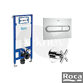 Roca Alçıpan Tipi Gömme Rezervuar Seti - Krom / Basma Butonu Dahil / Stop Valf Dahil ARKHEV0012