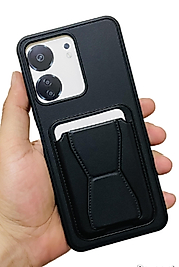 Redmi 13C Kartlıklı Standlı Deri Telefon Kılıfı Siyah