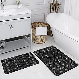 Rovigo Home Dijital Baskı Yıkanabilir Kaymaz 2 li Banyo Takımı