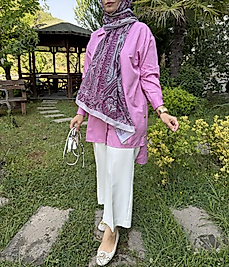 Asimetrik tunik (pembe)