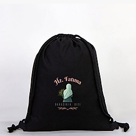 "Hz Fatıma"  Baskılı Ham Bez Sırt Çantası %100 Pamuk Krem