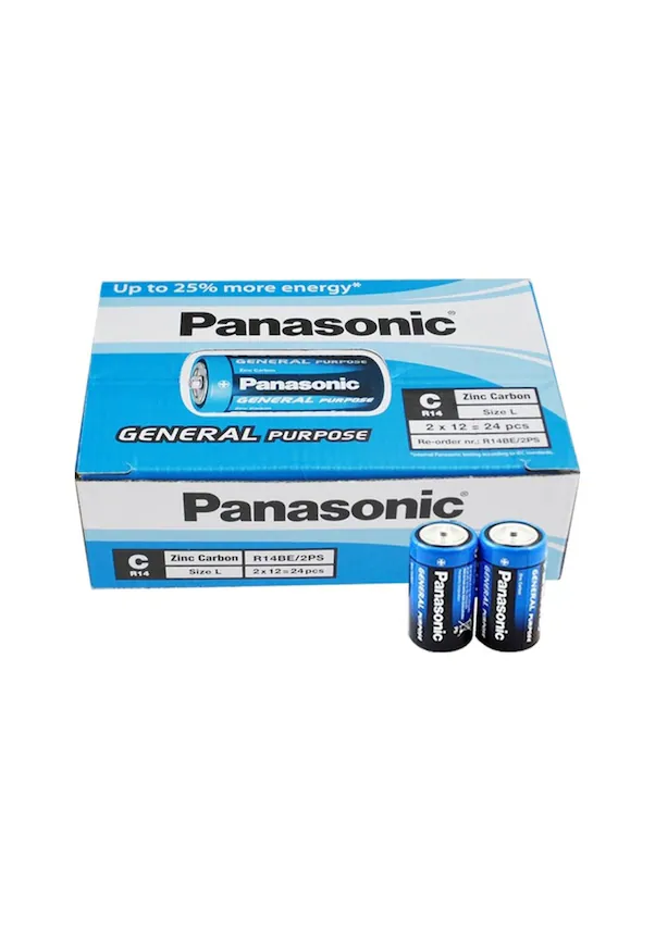 PANASONİC Manganez 1.5 Volt Orta Pil 2'li Shrink ( R14BE/2PS )