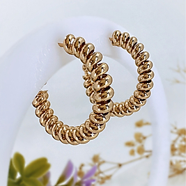 Xuping Vip Seri Spiral Sarma Model Gold Renk Çelik Halka Küpe (2,5 cm)