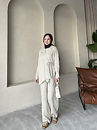 BAĞCIKLI İKİLİ HAM KETEN TAKIM