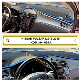 Nissan Pulsar 2016 - 2019 Konsol Torpido A3D Koruma Koruyucu Kılıf