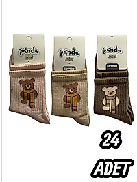 Kadın Panda Kolej Patik Çorap 24 Adet