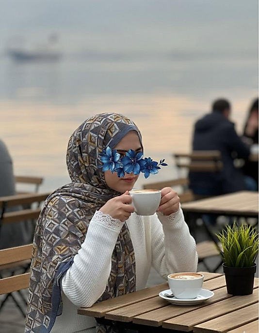 Labirent Desen Pamuk Kraş Şal-Vizon