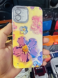 İphone 12 Çiçek Desenli Taşlı Lens Korumalı Telefon Kılıfı