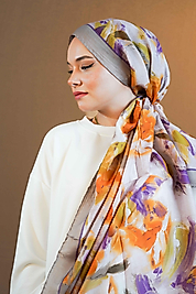 Desenli Pamuk İpek Şal