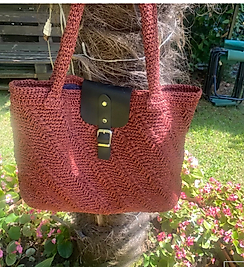 Terracota Paper Rope Shoulder Straw Bag