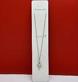 Kuzey yıldızı figürlü çelik kolye silver