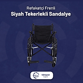 Refakatçi Frenli Siyah Tekerlekli Sandalye