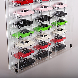 GOODSIGN Pleksi Kapak ve Pleksi Çıtalı - 1/32 Hotwheels Matchbox Oyuncak Hobi Koleksiyon 24 Araçlık Model Araç Rafı