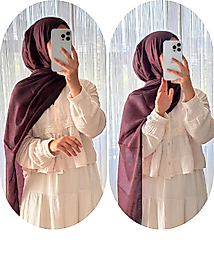 PAMUKLU VİNTAGE DESENLİ ŞAL -BORDO