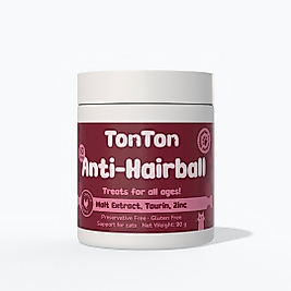 Tonton Glutensiz Anti-Hairball Malt 60 Tablet(Yumuşak&Çiğnenebilir, Biotin, Çinko, Taurin Destekli)