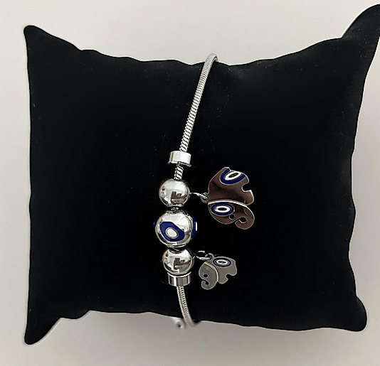 Çelik Fil Charmlı Silver Bileklik