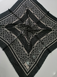 Siyah - karamel Serisi Flamlı Eşarplar