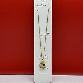 Yüz dilde seni seviyorum yazılı çelik kolye gold