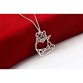 14K Altın Kaplama Kolye – Geometrik Panda Tasarımı