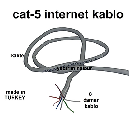 CAT5 KABLO KET 5 KABLO 8 Lİ CAT-5 İNTERNET KABLOSU 8 DAMAR