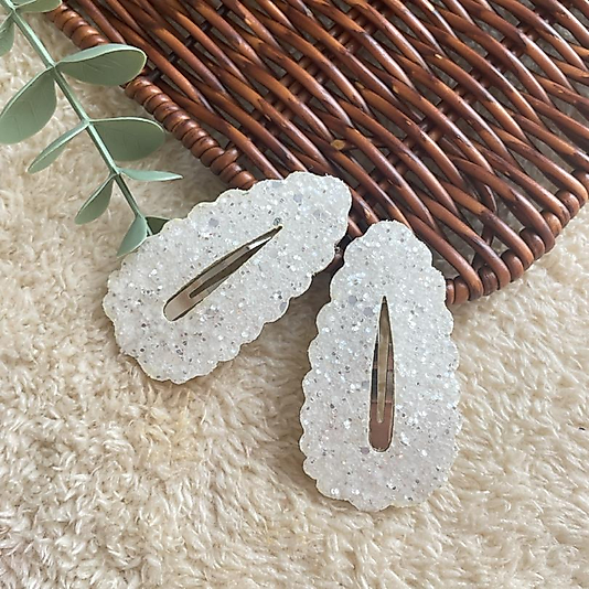 Glitter Simli Kız Çocuk Bebek 2li Çıtçıt Toka