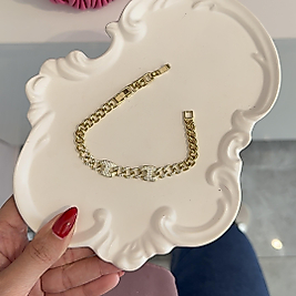 Taşlı Düğme Model Bileklik(14AyarRenginde)